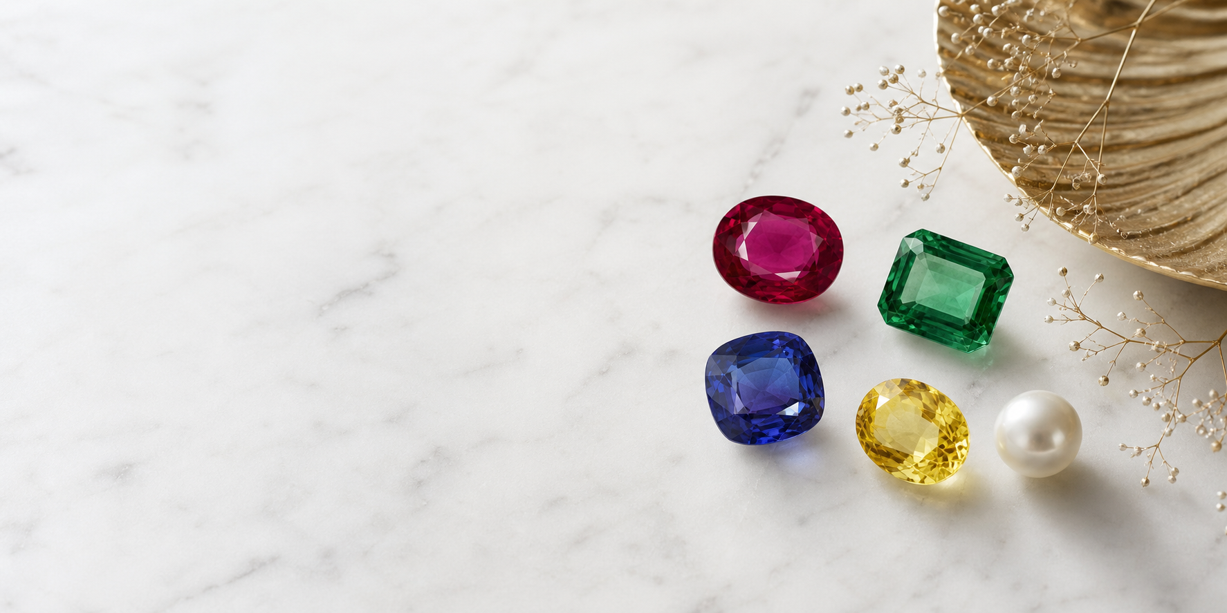 Pearl and natural gemstone collection