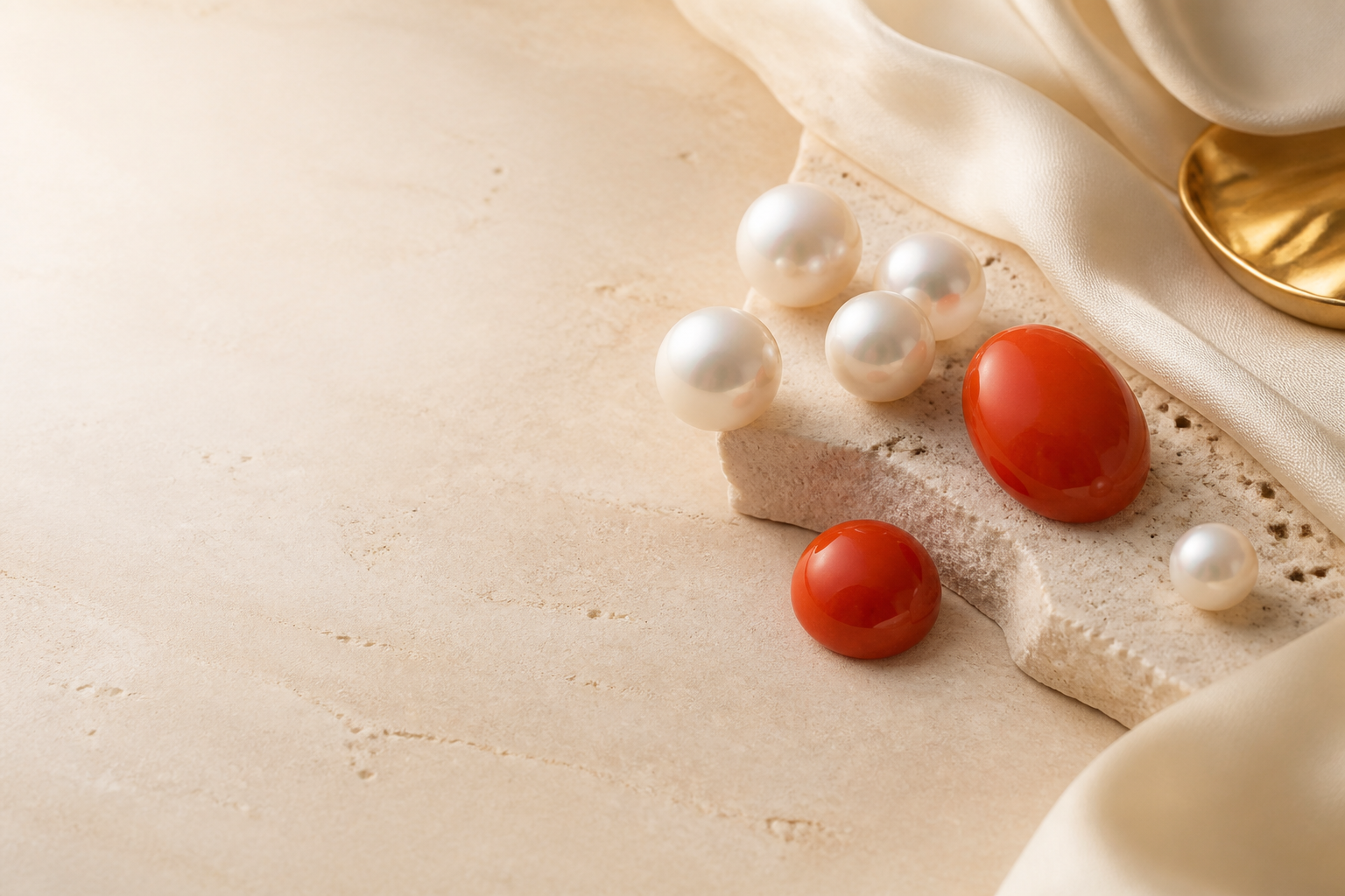 Natural pearl and gemstone collection